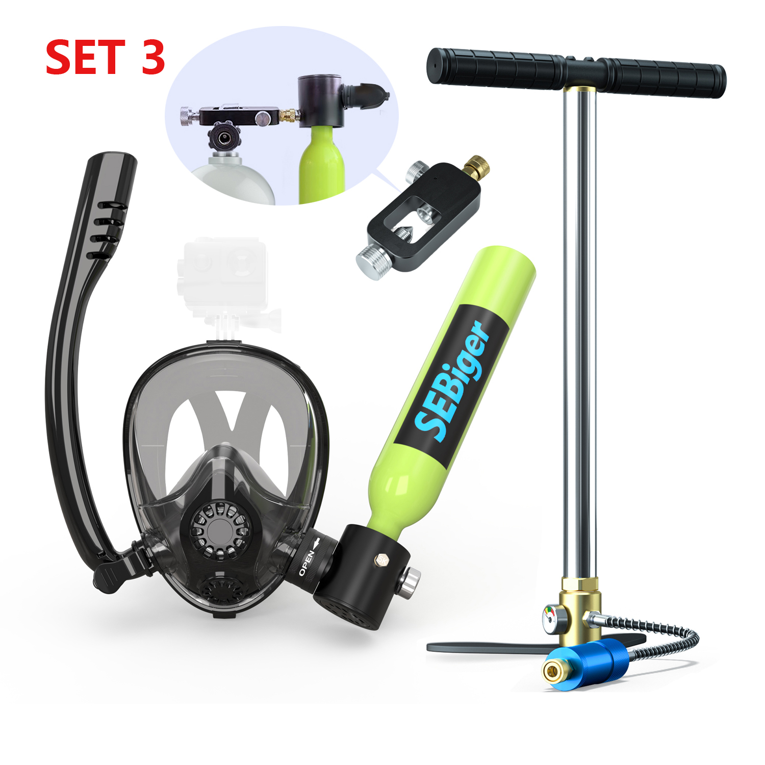 Freediving Mask Set - SEBIger 0.5L Diving diving tank Set