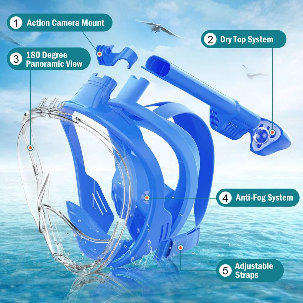 Underwater Snorkeling Full Fac – обзор и цена Freediving Mask Set