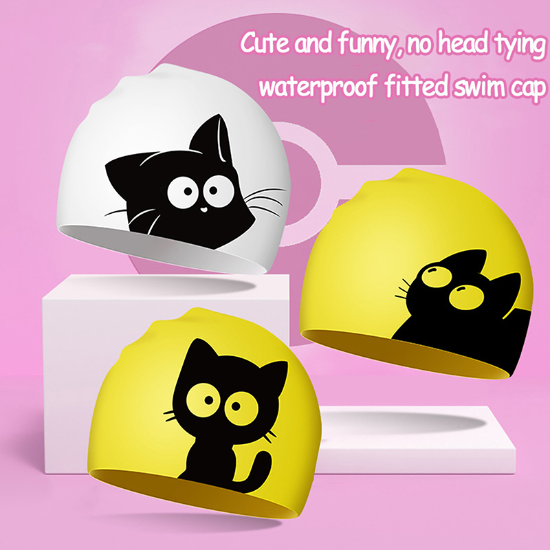 Cute Cat Swimming Cap For Long – обзор и цена Aquatic Sports Cap